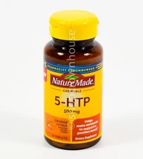 Nature Made CHEWABLE 5-HTP 100mg 5-Hydroxytryptophan 30 ORANGE CITRUS 02/2026