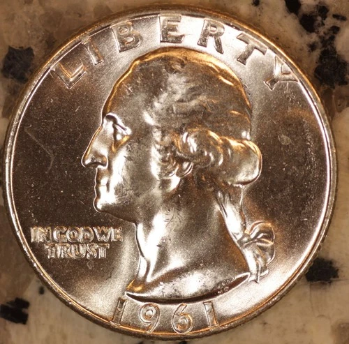 1961 P Silver Washington Quarter CHOICE BU STK (1 Coin) From OBW Rolls