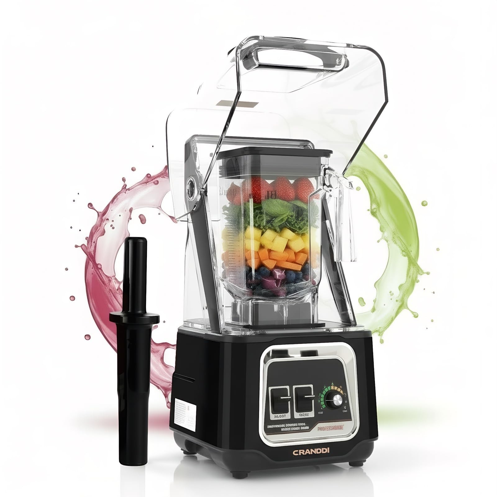 Professional Smoothie Blender, 2200W Commercial Soundproof Quiet blender with...