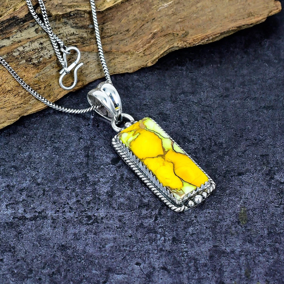 Conjunto de pingente de brinco folheado a prata turquesa vintage turquesa com dália de mel - Imagem 2 de 4