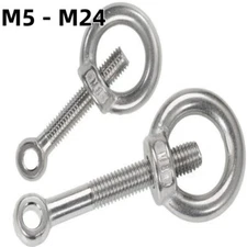 M5 - M24 Lifting Eye Nuts & Threaded Rings Bolts Catenary Wire Hanging Screws