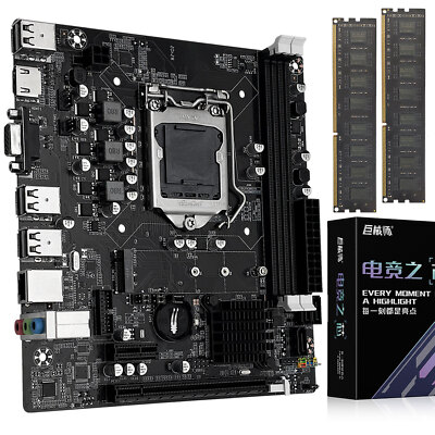 LGA 1155 Motherboard Combo H61C + 2 x 4G 1600MHz DDR3 Desktop RAM with HDMI VGA