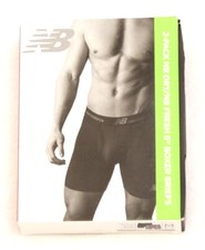New Balance Black 6" Boxer Briefs Underwear 2 in Box New in Box Men's XL