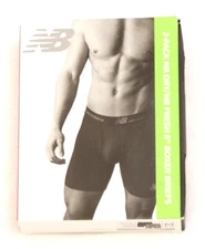 New Balance Black 6" Boxer Briefs Underwear  2 in Box New in Box Men's XL