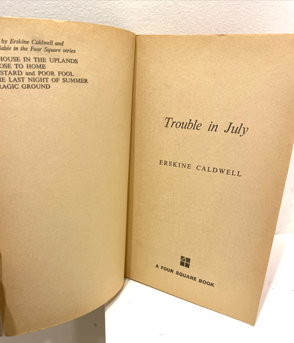 Trouble in July by Erskine Caldwell FOUR SQUARE 1967 VINTAGE PAPERBACK BOOK - Picture 5 of 7