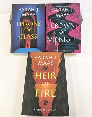 Throne of Glass by Sarah J. Maas Lot Of 3 Paperback 2023, Bloomsbury Publishing