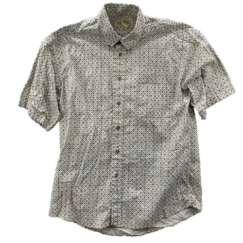Natural Issue blue white stripe short sleeve button front shirt