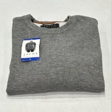 Jachs New York Men's Crew Neck Long Sleeve Fleece Sweatshirt, Gray, Size L
