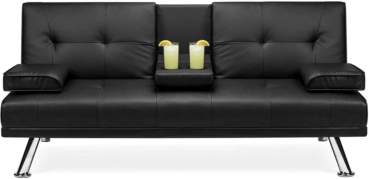 Best Choice Products Faux Leather Upholstered Modern Convertible