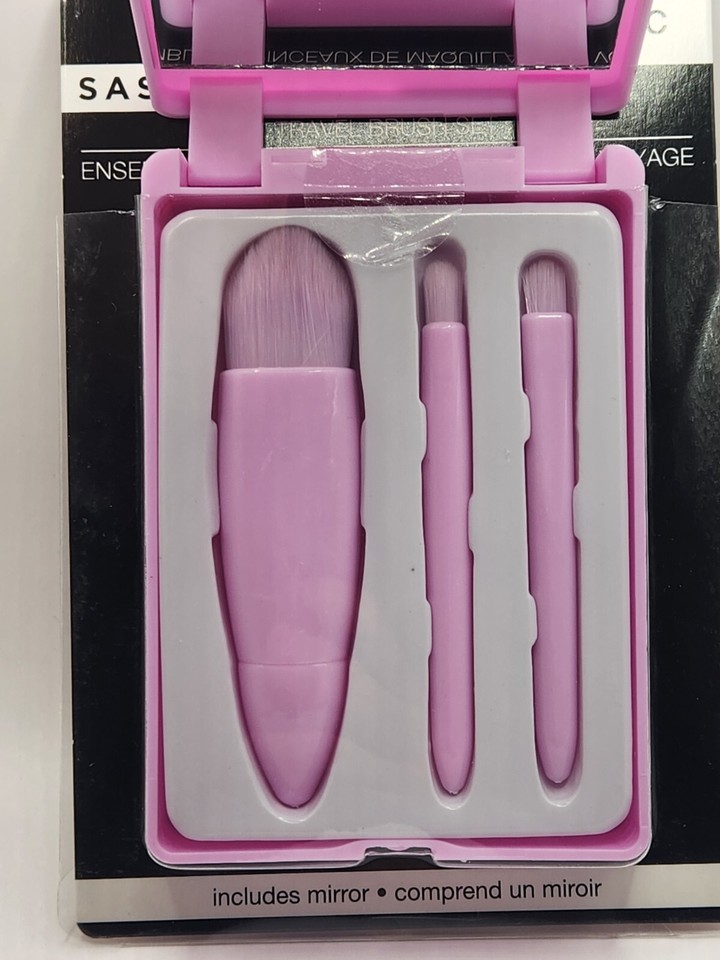 Set of 2 - Sassy + Chic Travel Makeup Brush 3pc Set, Lavender | eBay