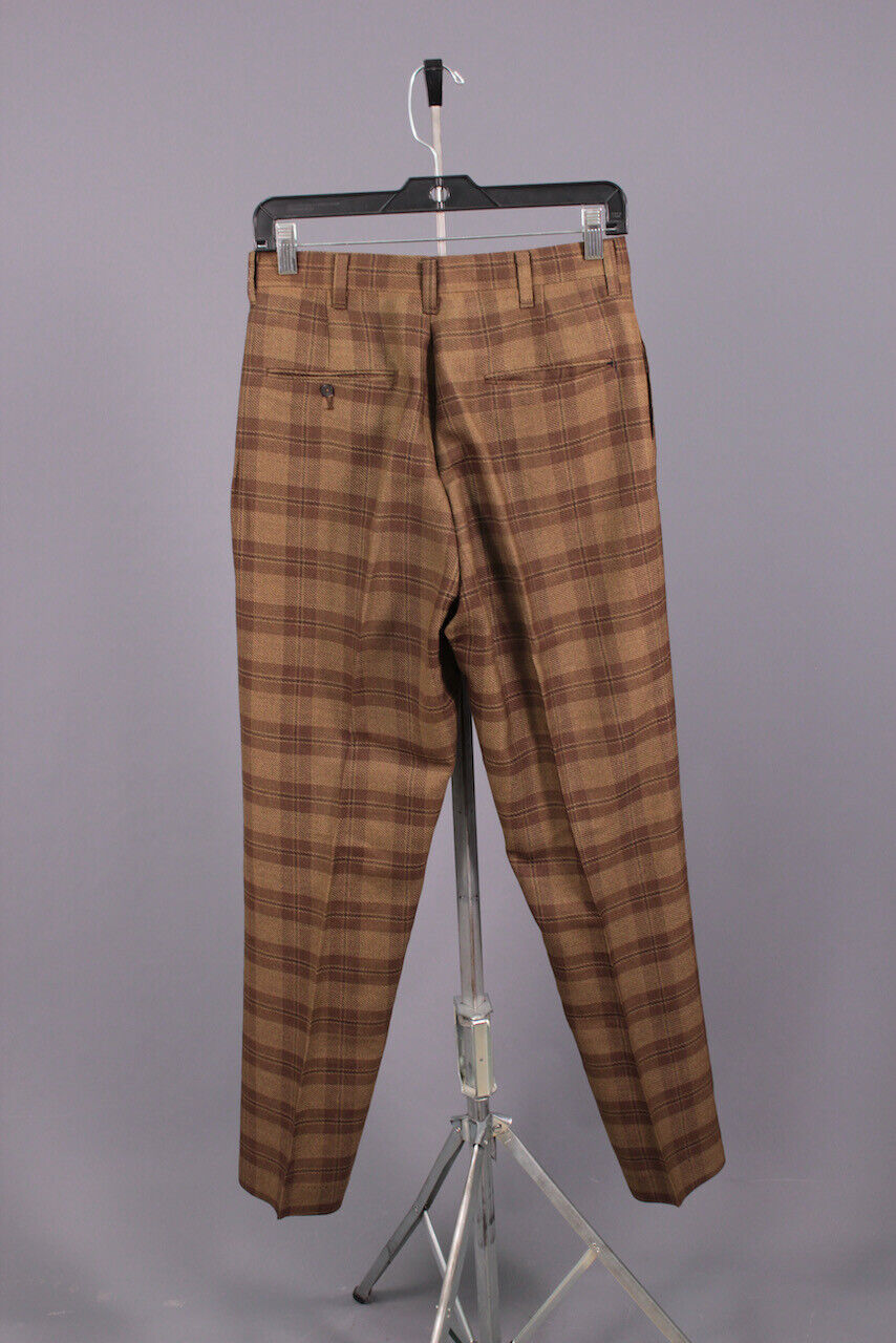 Mens 1960s Levis Sta-Prest Brown Plaid Slacks 29x… - image 2