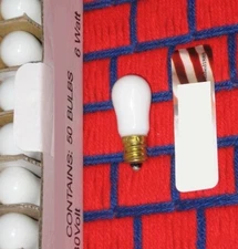 BOXof50 new petite C7 SNOW white S6 CHRISTMAS LIGHT BULB 6w indicator 6S6 130V