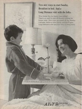 1966 AT&T Bell Systems Long Distance Calling Family Original Print Ad
