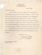 Typewritten Letter Signed by William H. Taft in 1919 with COA