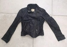 Bershka Ladies Real Leather Biker Jacket Size S. Genuine 100% Leather