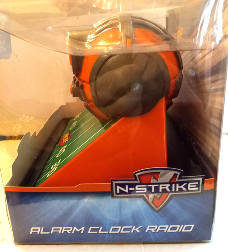HASBRO N-STRIKE ALARM CLOCK FM RADIO FOOTBALL DESIGN NEW IN PKG 2013 - Picture 3 of 4