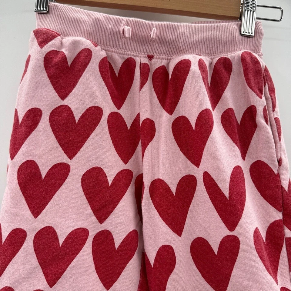 Pantalones con cordón Hanna Andersson ajustados rosa y rojo con estampado de corazón talla 130 / EE. UU. 8 Foto 2 de 4