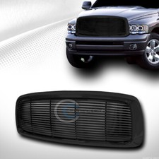 Fits 02-05 Dodge Ram Glossy Blk Horizontal Billet Front Hood Bumper Grill Grille
