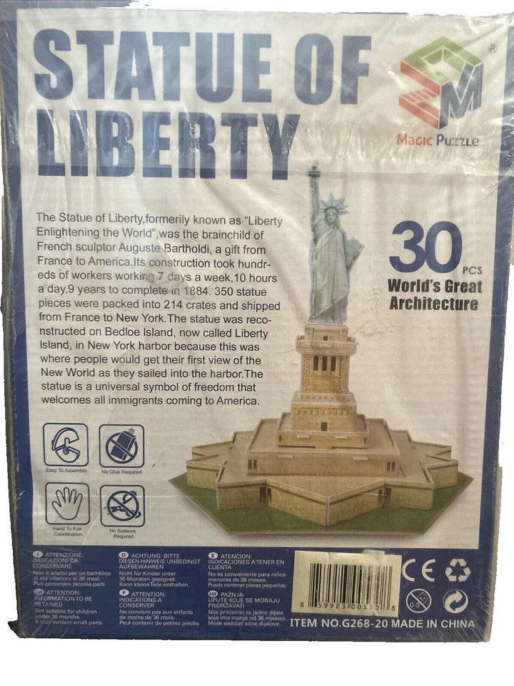 Magic Puzzle Statue Of Liberty 3D Puzzle, 30 Pcs - Image 2 of 2