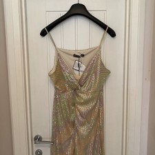 Ladies Wrap Over Midi Dress UK14