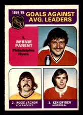 1975 OPC O-Pee-Chee Hockey #213 Goals Against Avg. Leaders EX/MT *e1