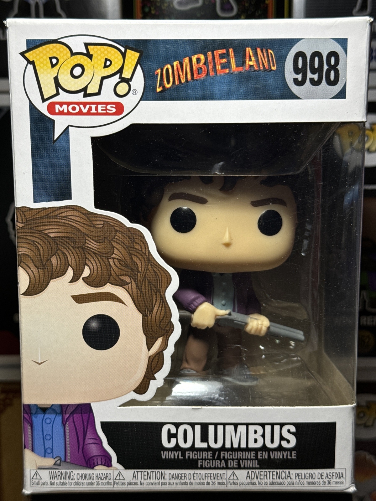 Funko Pop! Columbus #998 Zombieland Movies Vaulted Vinyl Figure With Protector