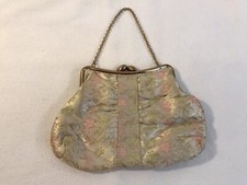 Vintage Gold Floral Evening Bag Clutch Purse with Chain