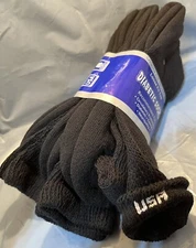 3 Pair Black Crew Diabetic Socks XL Size 13-15 Non Binding Soft Socks Big & Tall