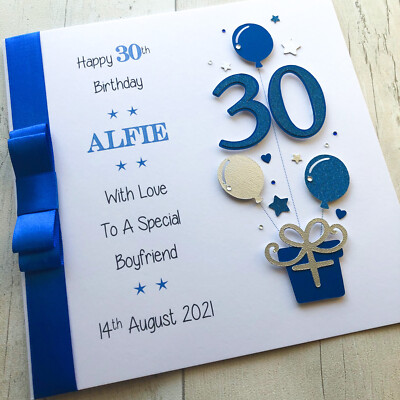 30th BIRTHDAY CARD Son Grandson Boyfriend Handmade Personalised Custom  Designs UK