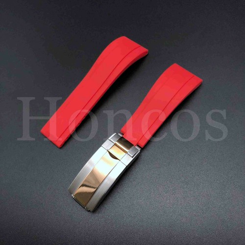 20 21MM Rubber Black strap Band Deployment Buckle Clasp Fits For Rolex Deepsea - Picture 53 of 90