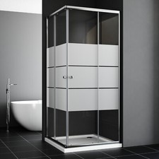 Duschkabine 80x90cm Schiebetür Eckeinstieg Duschabtrennung Duschwand Dusche ESG