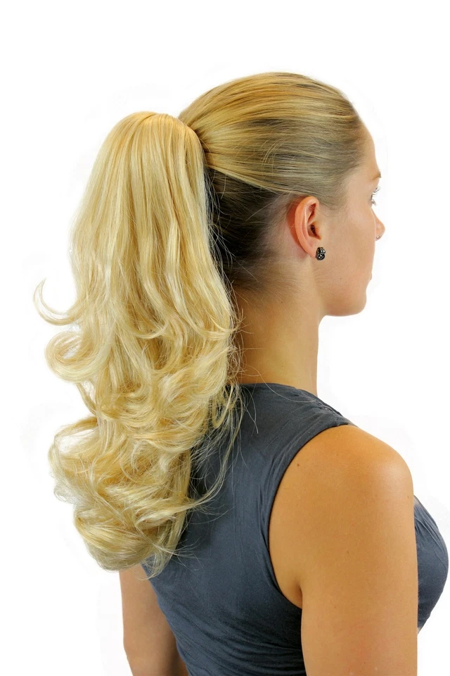 Haarteil/Zopf gewellt 45 cm Butterfly-Klammer blond Pferdeschwanz JL-3275-24B - Bild 3 von 3