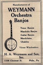 1927 WEYMANN ORCHESTRA BANJOS PHILA PA VINTAG...