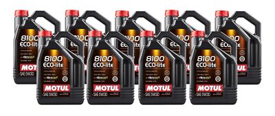 Motul 8100 ECO-LITE 5W30 - 45 Liters - Fully Synthetic Engine Motor Oil (9 x 5L)