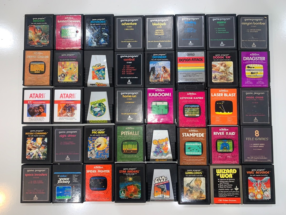 Lot of 40 Assorted Atari 2600 Games, No Duplicates, Some Rare, See