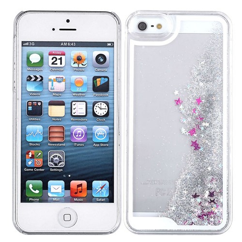 Glitter Stars Bling Dynamic Liquid Quicksand Case Cover For Apple iPhone 5 5S - Picture 14 of 15