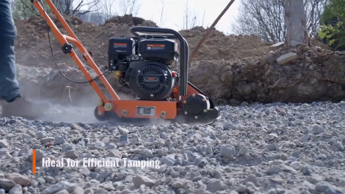 Uimoso Plate Compactor Plate Tamper 6.5HP Walk-Behind Rammer 196cc