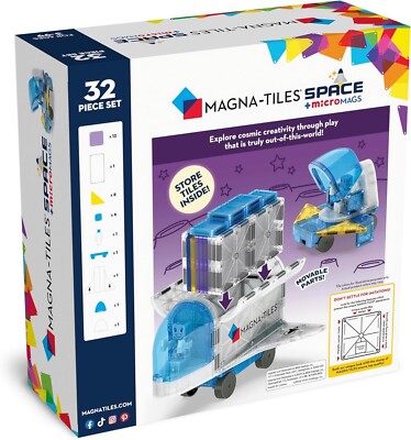 MAGNA-TILES Space 32-Piece Magnetic Construction Set, The Original Magnetic Buil