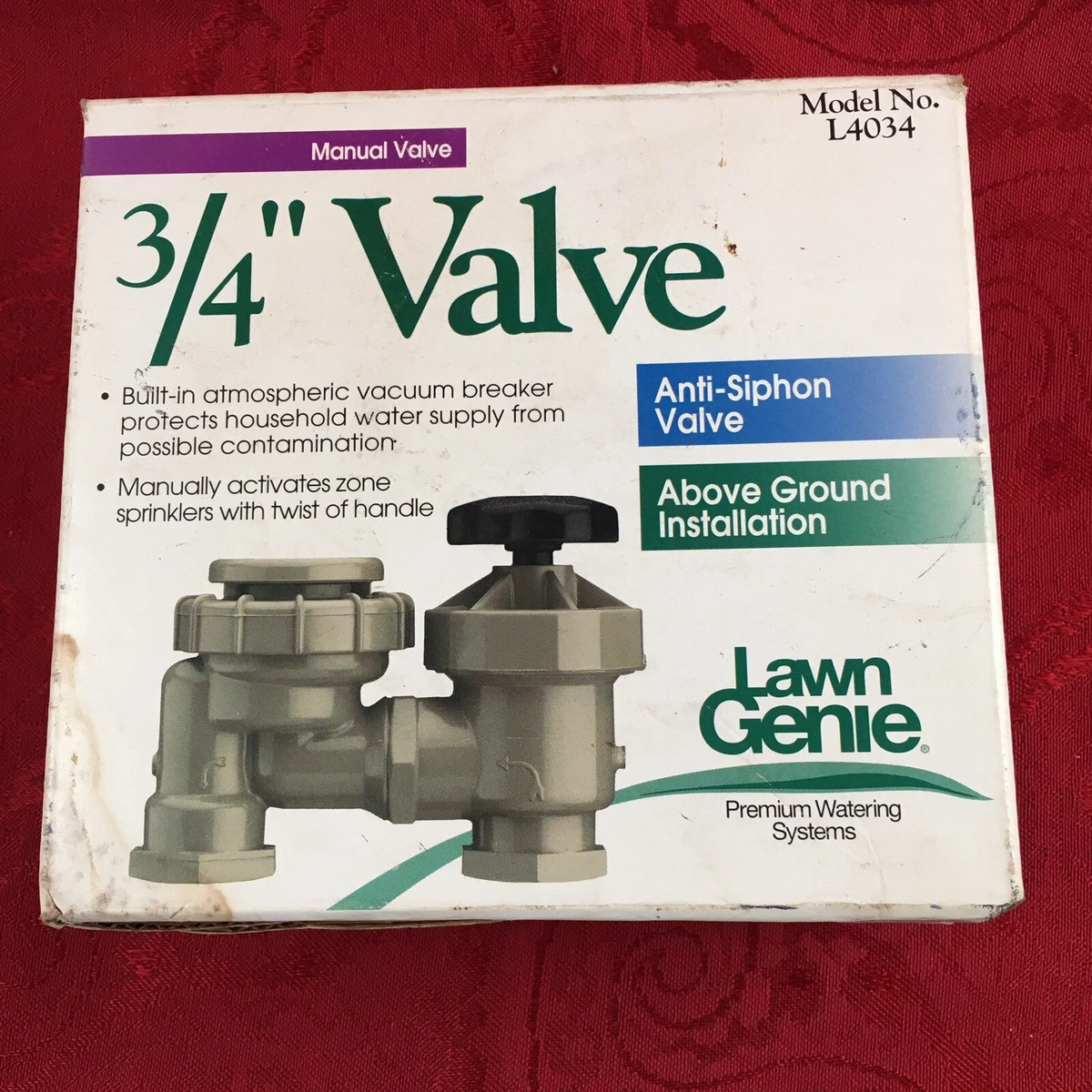 LAWN GENIE 3/4 Manual AntiSiphon Thread Valve L1034, 53 OFF