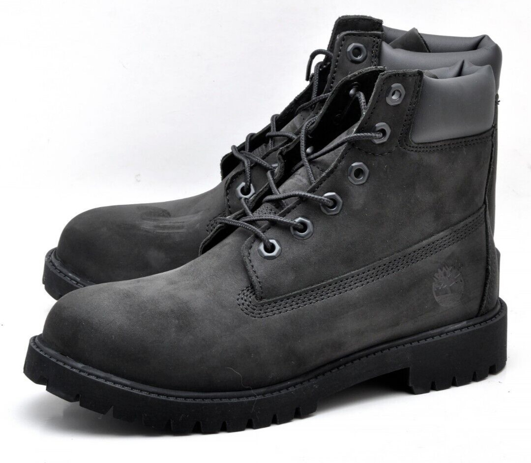 Timberland Youth GS 6 Inch Premium Waterproof Nubuck Boots 12907 Black US 5