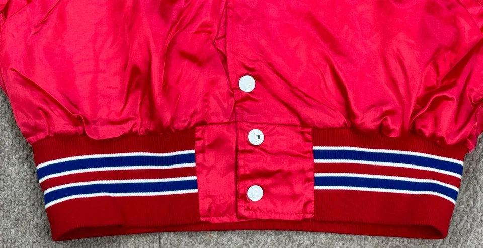 Chaqueta Bomber Bike Para Hombre De Colección Botón A Presión Satinado Hecha en EE. UU. Talla L Foto 3 de 4