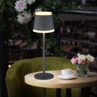 Tischleuchte AußEnlampe Innenleuchte Led IP54 Touchdimmer Akku Kabellos Usb Grau
