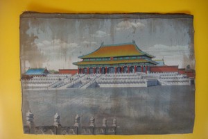 RARE OLD Vintage Chinese FORBIDDEN CITY 1920's Silk Weaving Panel 11"X7" INCHES