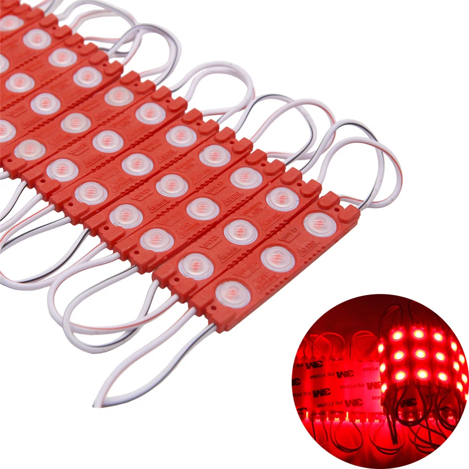 IP65 Waterproof 2835 SMD 3 LED Module Light Front Window Sign Strip Lamp 12V Red - Image 2 of 4