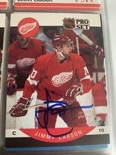 2 Jimmy Carson autographed hockey cards