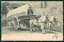 Firenze Città Carro Trasporto Vino Fiaschi cartolina WX0978