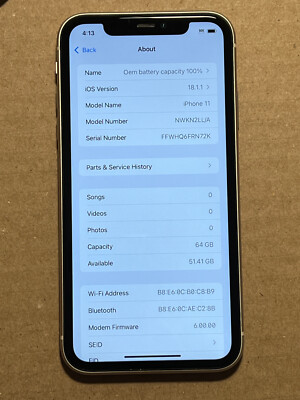 Apple iPhone 11 - 64GB - White Unlocked A2111 (CDMA + GSM) READ | eBay