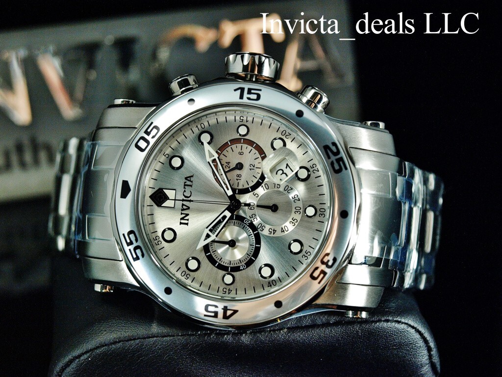 Invicta Pro Diver Orologio da Uomo in acciaio inossidabile con movimento Quarzo - 48mm, Bianco/Nero