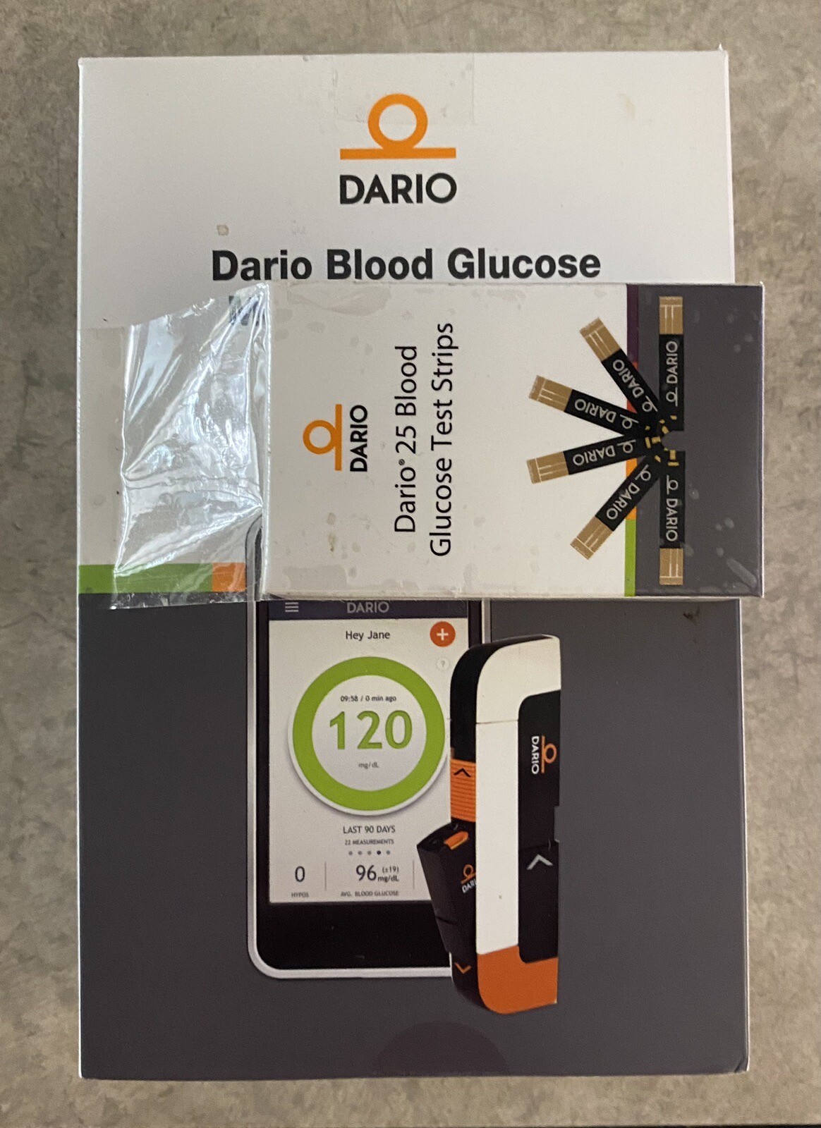 Dario Blood Glucose Monitoring System With Headphone Jack Box & 25 Test