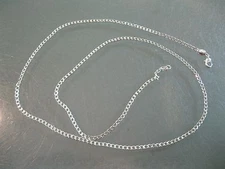High Quality 3MM 925 Sterling Silver side curb cuban link Necklace Chain 22"  